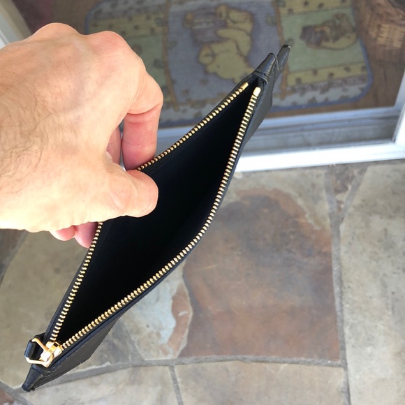 NEW Saint Laurent black leather zippered pouch - Picture 5 of 5